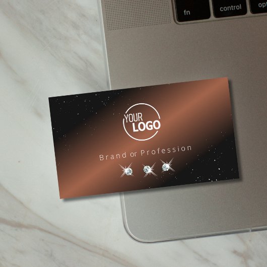 Carte De Visite Diamants Brown noirs très élégants Ajouter un log