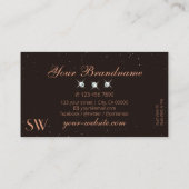 Carte De Visite Diamants Brown noirs très élégants Initiales (Dos)