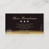 Carte De Visite Diamants Brown or de luxe avec logo (Dos)