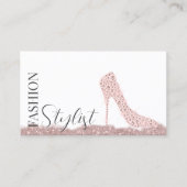 Carte De Visite Diamants Chic talons hauts Rose or (Devant)