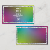 Carte De Visite Diamants colorés (Devant / Derrière)