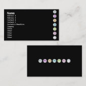 Carte De Visite Diamants colorés-Noir (Devant / Derrière)
