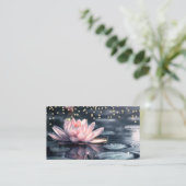 Carte De Visite Diamants couleur or cool Lotus bleu (Debout devant)