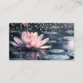 Carte De Visite Diamants couleur or cool Lotus bleu (Devant)