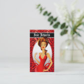 Carte De Visite Diamants de bijoux Coeur de zèbre rouge (Debout devant)