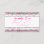 Carte De Visite Diamants de bijoux rose (Dos)