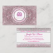 Carte De Visite Diamants de bijoux rose (Devant / Derrière)
