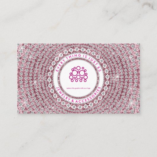 Carte De Visite Diamants de bijoux rose (Devant)
