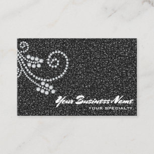 Carte De Visite *~* Diamants de défilement Glam Black Parties sci