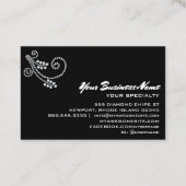 Carte De Visite *~* Diamants de défilement Glam Black Parties scin (Dos)