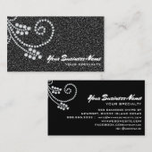 Carte De Visite *~* Diamants de défilement Parties scintillant noi (Devant / Derrière)
