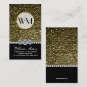Carte De Visite Diamants de luxe perles d'or (Devant / Derrière)
