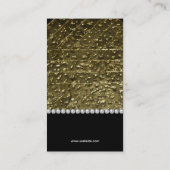 Carte De Visite Diamants de luxe perles d'or (Dos)