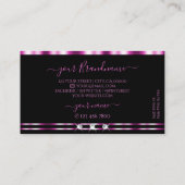 Carte De Visite Diamants de luxe rose et noir brillant avec logo (Dos)