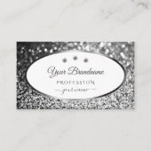 Carte De Visite Diamants de Parties scintillant argenté blanc bril (Devant)