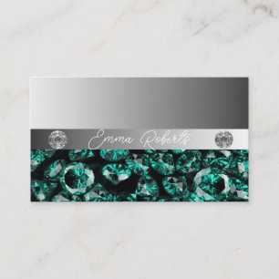 Carte De Visite Diamants de Parties scintillant brillants en argen