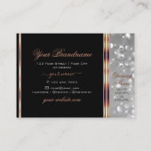 Carte De Visite Diamants de Parties scintillant noir et argent Bor (Dos)