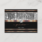 Carte De Visite Diamants de Parties scintillant noir et argent Bor (Devant)