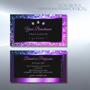Carte De Visite Diamants de Parties scintillant Ombre Pink Violet 