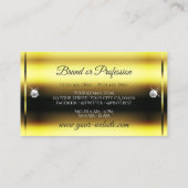 Carte De Visite Diamants de Parties scintillant or jaune brillant  (Dos)