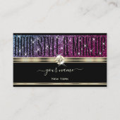 Carte De Visite Diamants de Parties scintillant rose et violet de  (Devant)