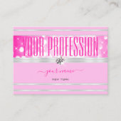 Carte De Visite Diamants de Parties scintillant rose fille de luxe (Devant)