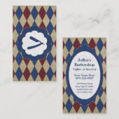 Carte De Visite diamants de raseur-coiffeur (Devant / Derrière)