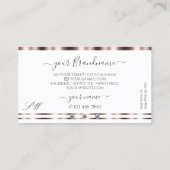 Carte De Visite Diamants d'étincelle blanc or Rose moderne Initial (Dos)