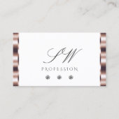 Carte De Visite Diamants d'étincelle blanc or Rose moderne Initial (Devant)