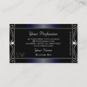 Carte De Visite Diamants d'étincelle noir bleu foncé (Dos)