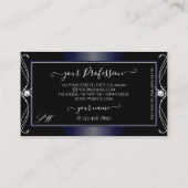 Carte De Visite Diamants d'étincelle noir bleu foncé (Dos)