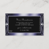 Carte De Visite Diamants d'étincelle noir orné de luxe Initiales (Dos)
