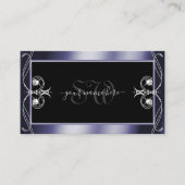 Carte De Visite Diamants d'étincelle noir orné de luxe Initiales (Devant)