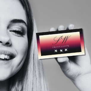 Carte De Visite Diamants d'étincelle noir rouge blanc