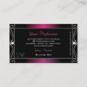 Carte De Visite Diamants d'étincelle orange rose noire Initiales (Dos)