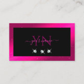 Carte De Visite Diamants d'étincelle rose noire de luxe Monogramme (Devant)