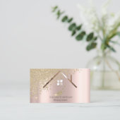 Carte De Visite Diamants d'or Broom Maid Cleanhouse Rose Or (Debout devant)