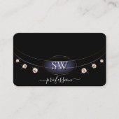 Carte De Visite Diamants d'or et de monogramme Rose professionnel (Devant)