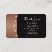 Carte De Visite Diamants d'or et de monogramme Rose professionnel (Dos)