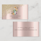 Carte De Visite Diamants d'or floral Spray bouteille (Devant / Derrière)