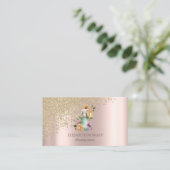 Carte De Visite Diamants d'or floral Spray bouteille (Debout devant)