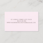 Carte De Visite Diamants d'or Spray Floral Bouteille rose (Dos)