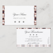 Carte De Visite Diamants dorés blancs Roses modernes Luxe (Devant / Derrière)