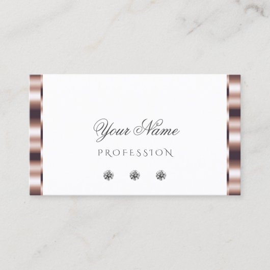 Carte De Visite Diamants dorés blancs Roses modernes Luxe (Devant)