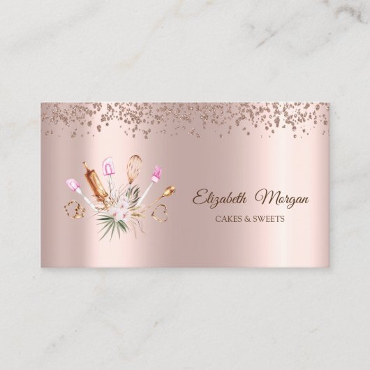 Carte De Visite Diamants Élégants Modernes, Outils de boulangerie (Devant)