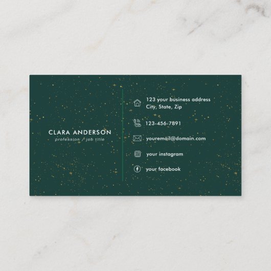 Carte De Visite Diamants Emerald Agate Lettre C initiale Monogramm (Dos)