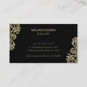 Carte De Visite Diamants Et Doré Sur Noir (Dos)