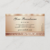 Carte De Visite Diamants et logo de Parties scintillant or Rose ca (Dos)