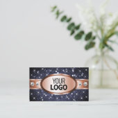 Carte De Visite Diamants et Logo de Parties scintillant rose Gold  (Debout devant)