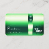 Carte De Visite Diamants et logo émeraude vert brillant (Devant)
